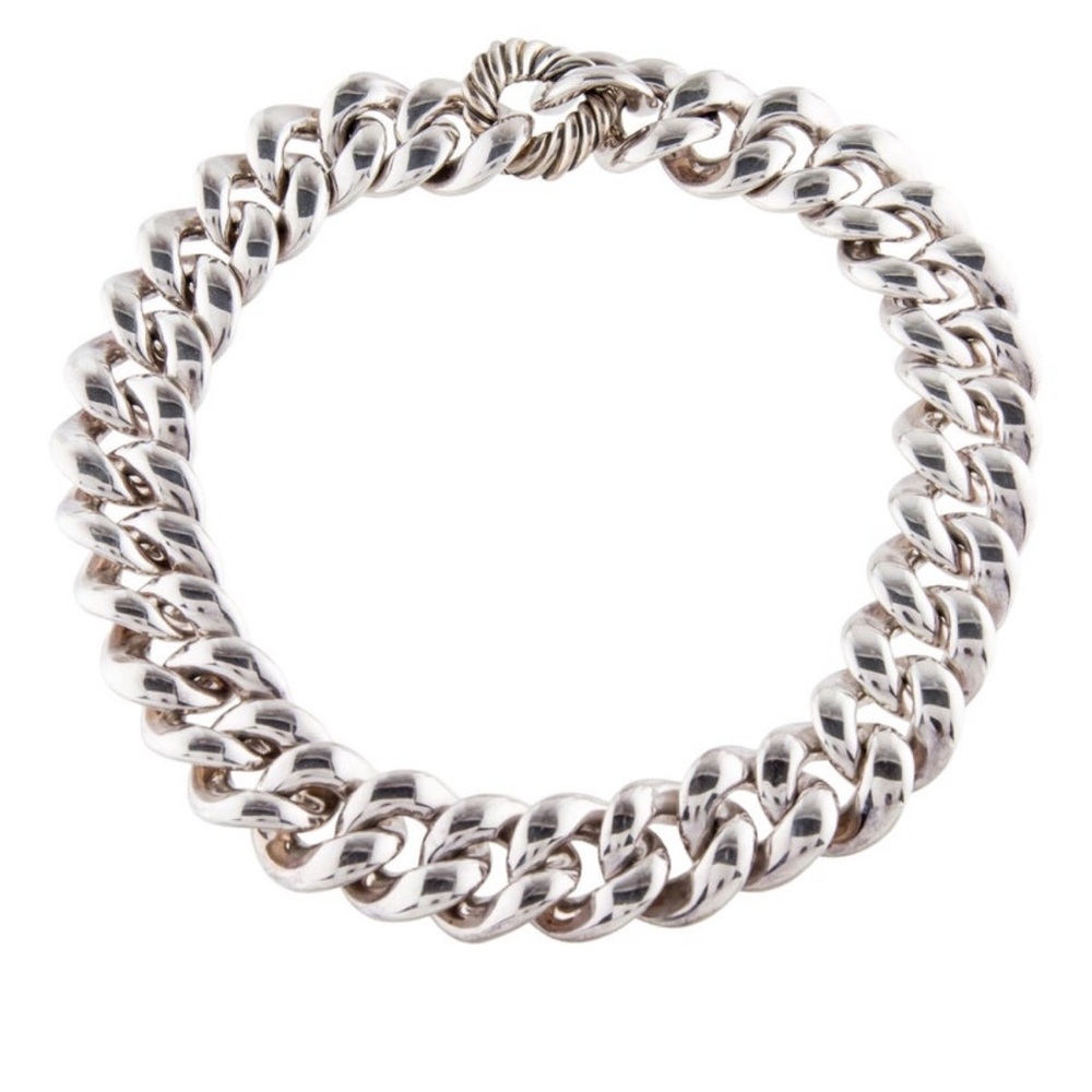 David Yurman Cordelia Curb Heavy Thick Sterling Silver Necklace 18” Length 156g